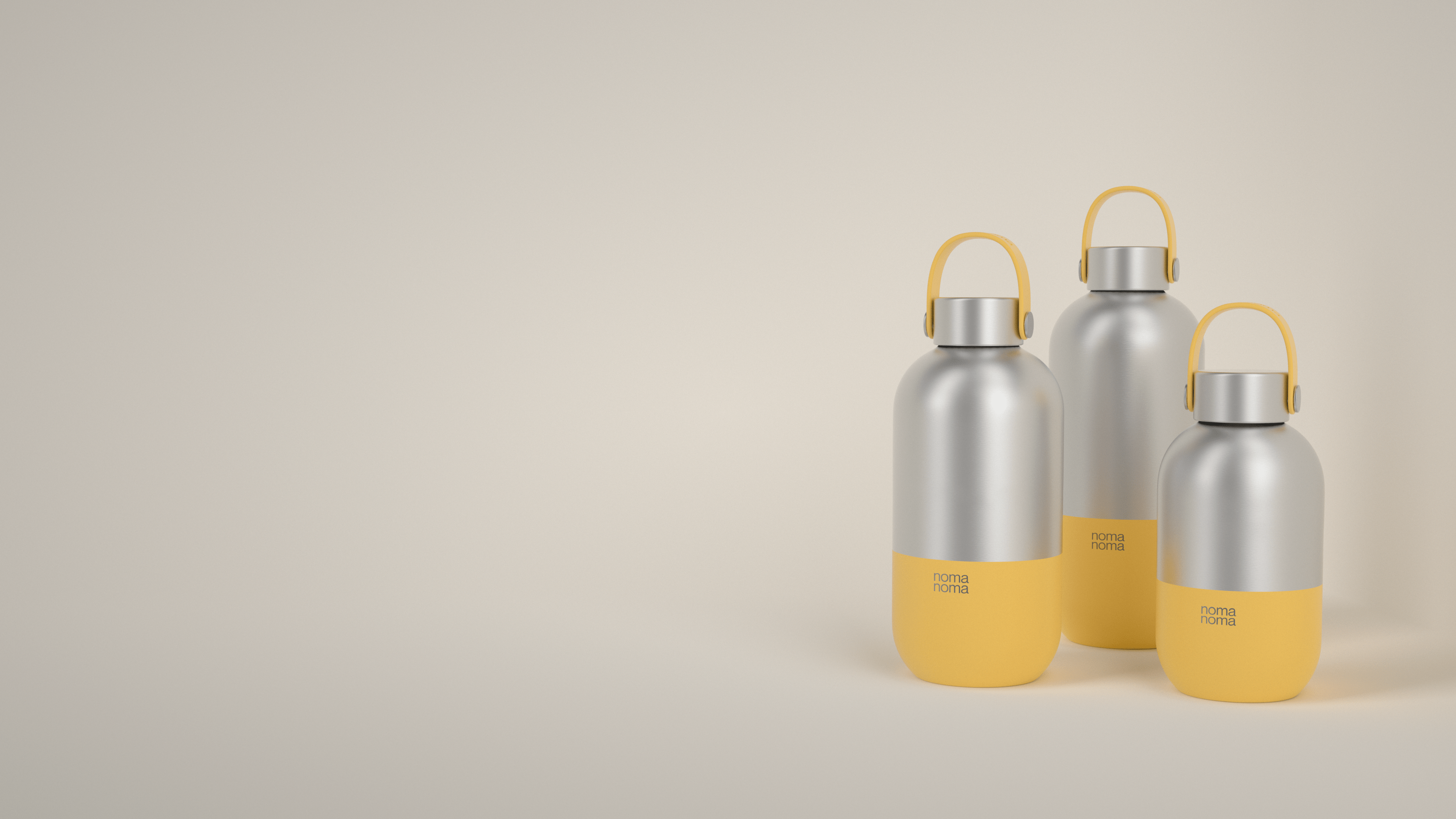 Die gelbe Trinkflasche von noma noma gibt es in drei praktischen Größen.