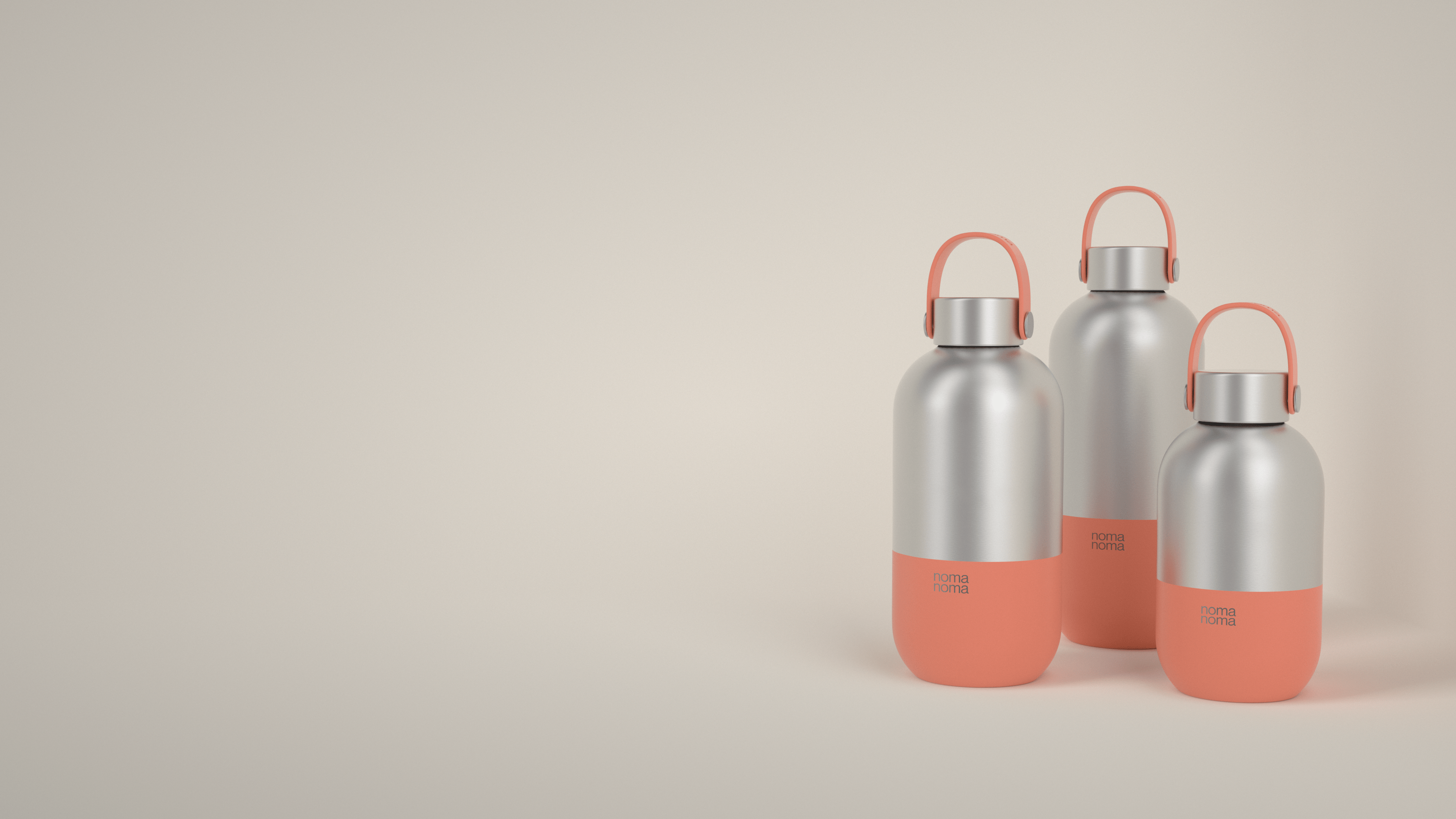 Die orange Trinkflasche von noma noma gibt es in drei praktischen Größen.