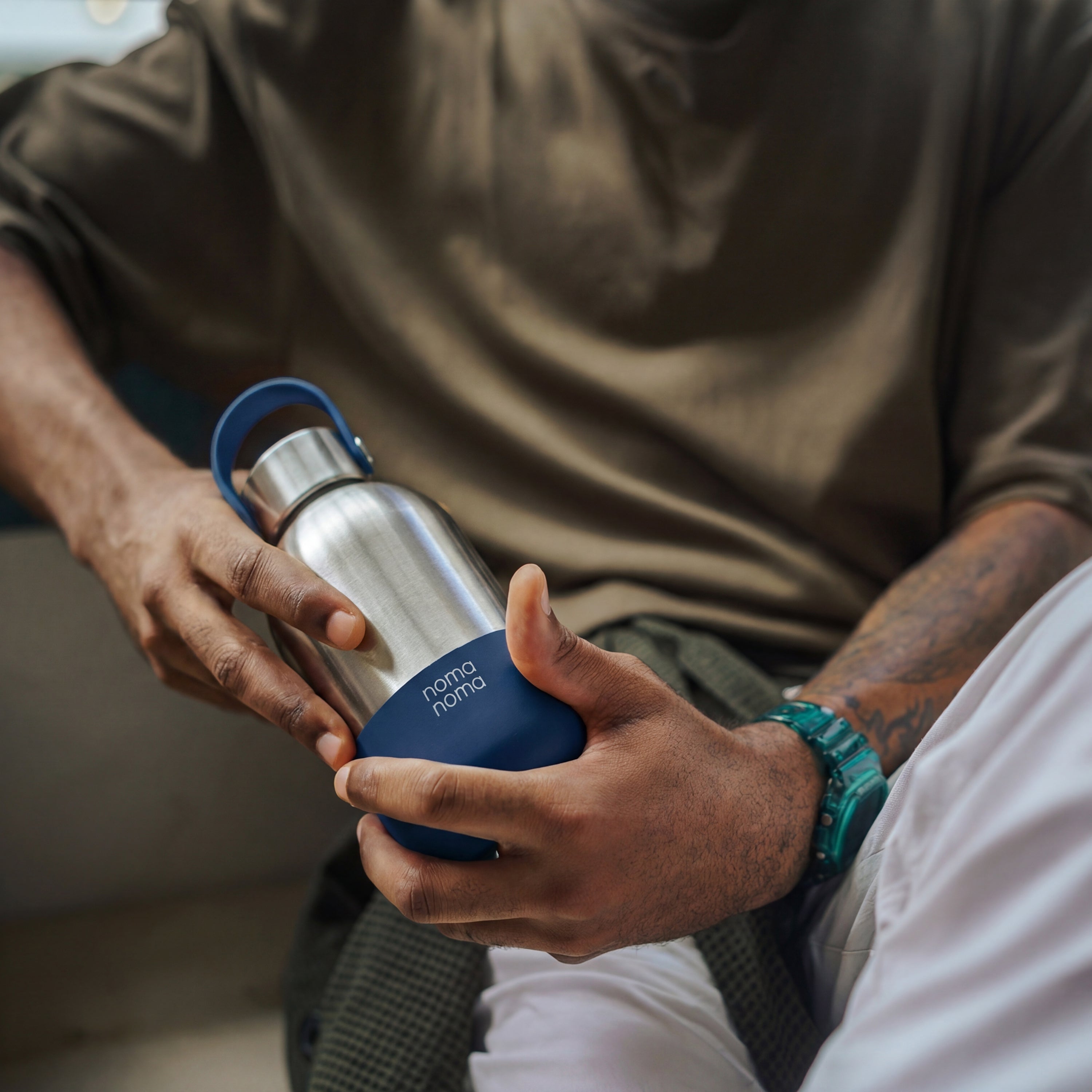 Edelstahl Trinkflasche 500 ml Soda Blue