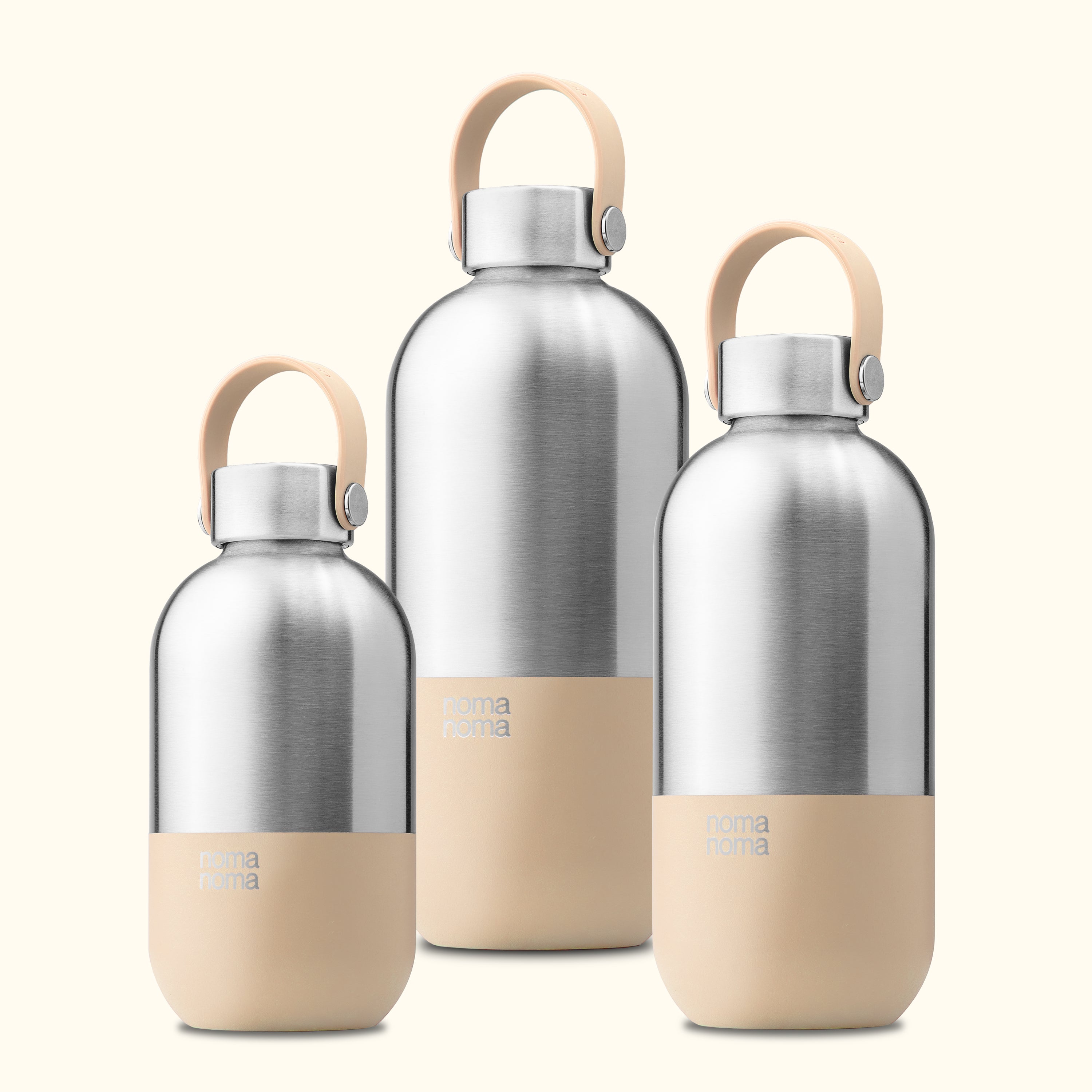 Edelstahl Trinkflasche 500 ml Chai Beige