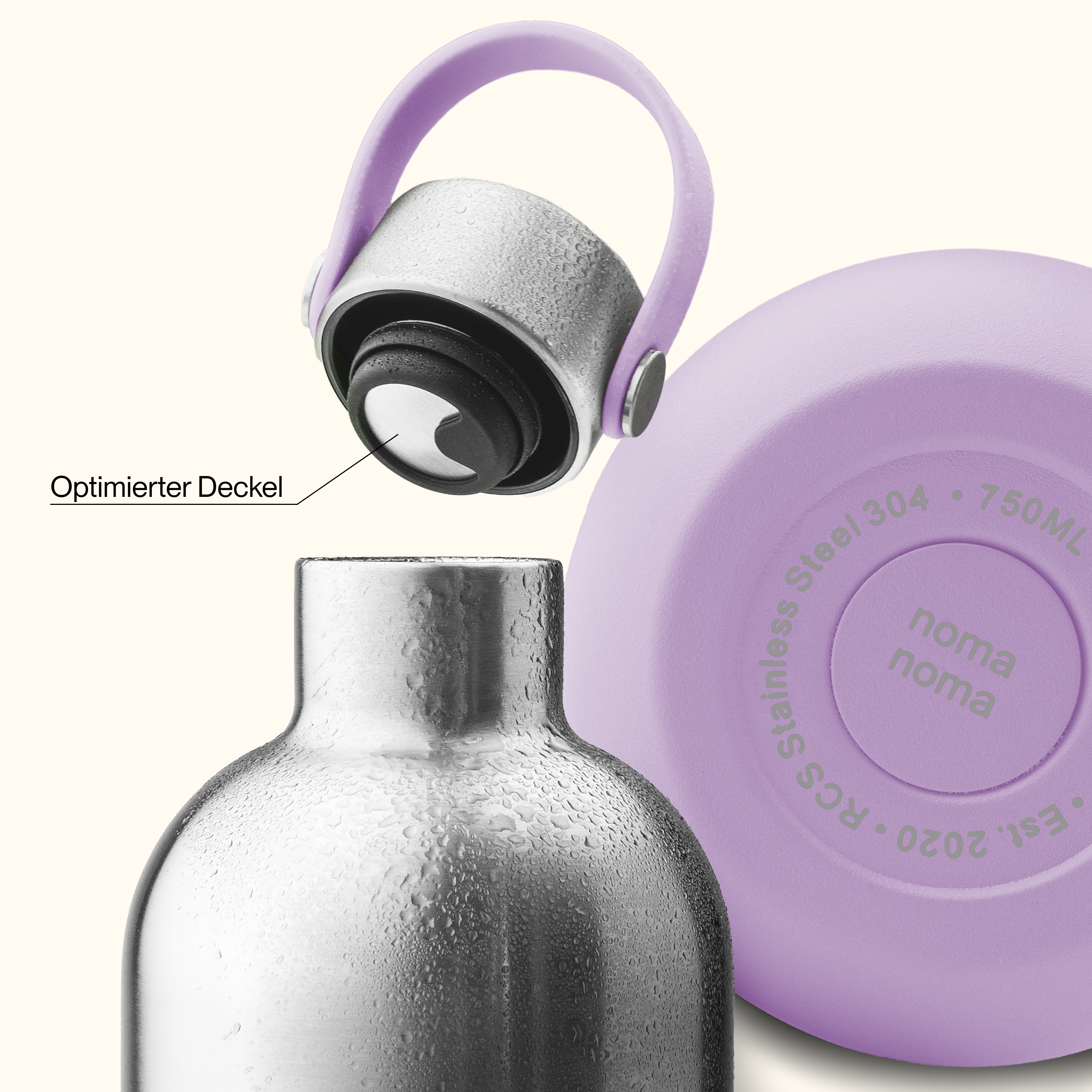 Stainless steel water bottle 750 ml Lavender Purple