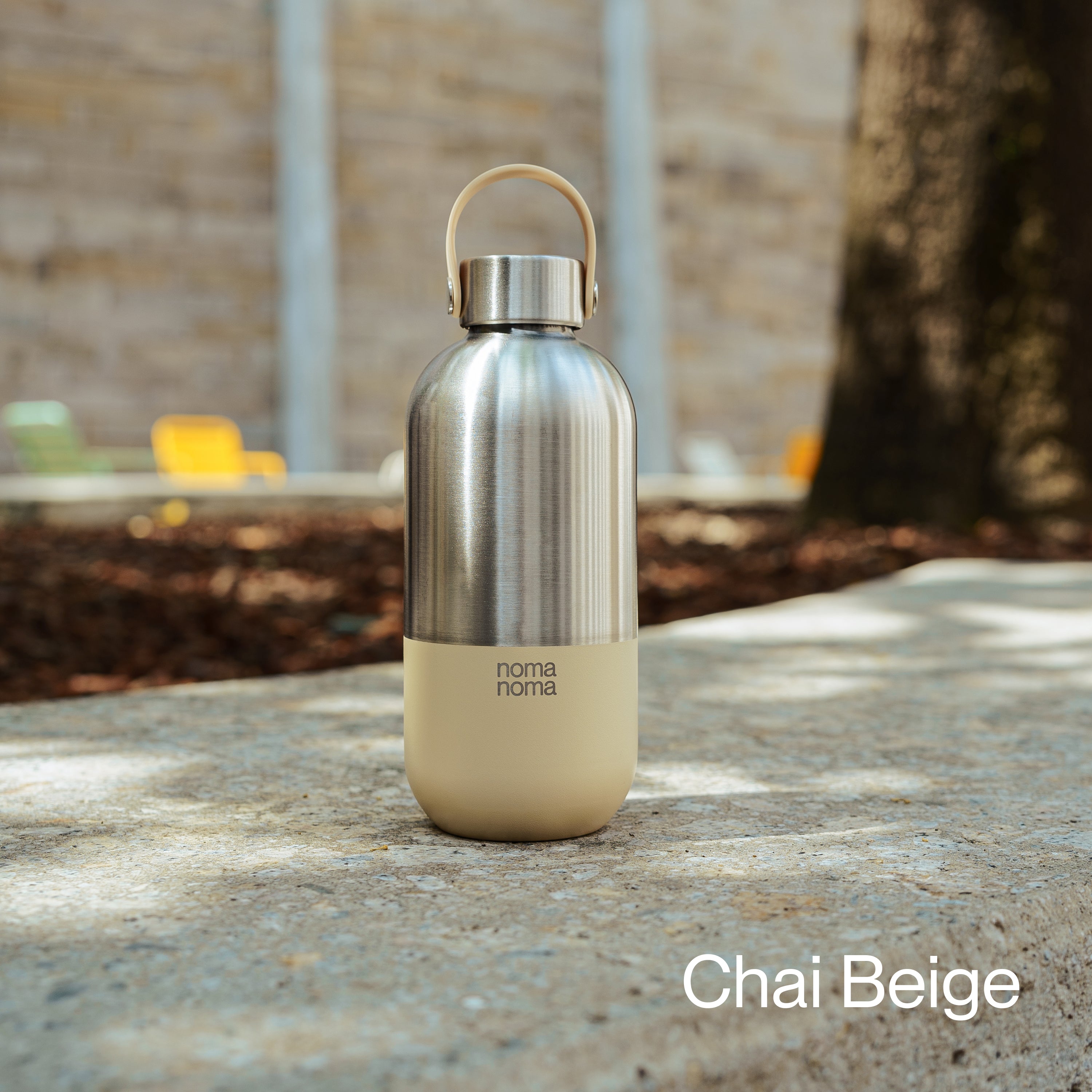 Edelstahl Trinkflasche 500 ml Chai Beige