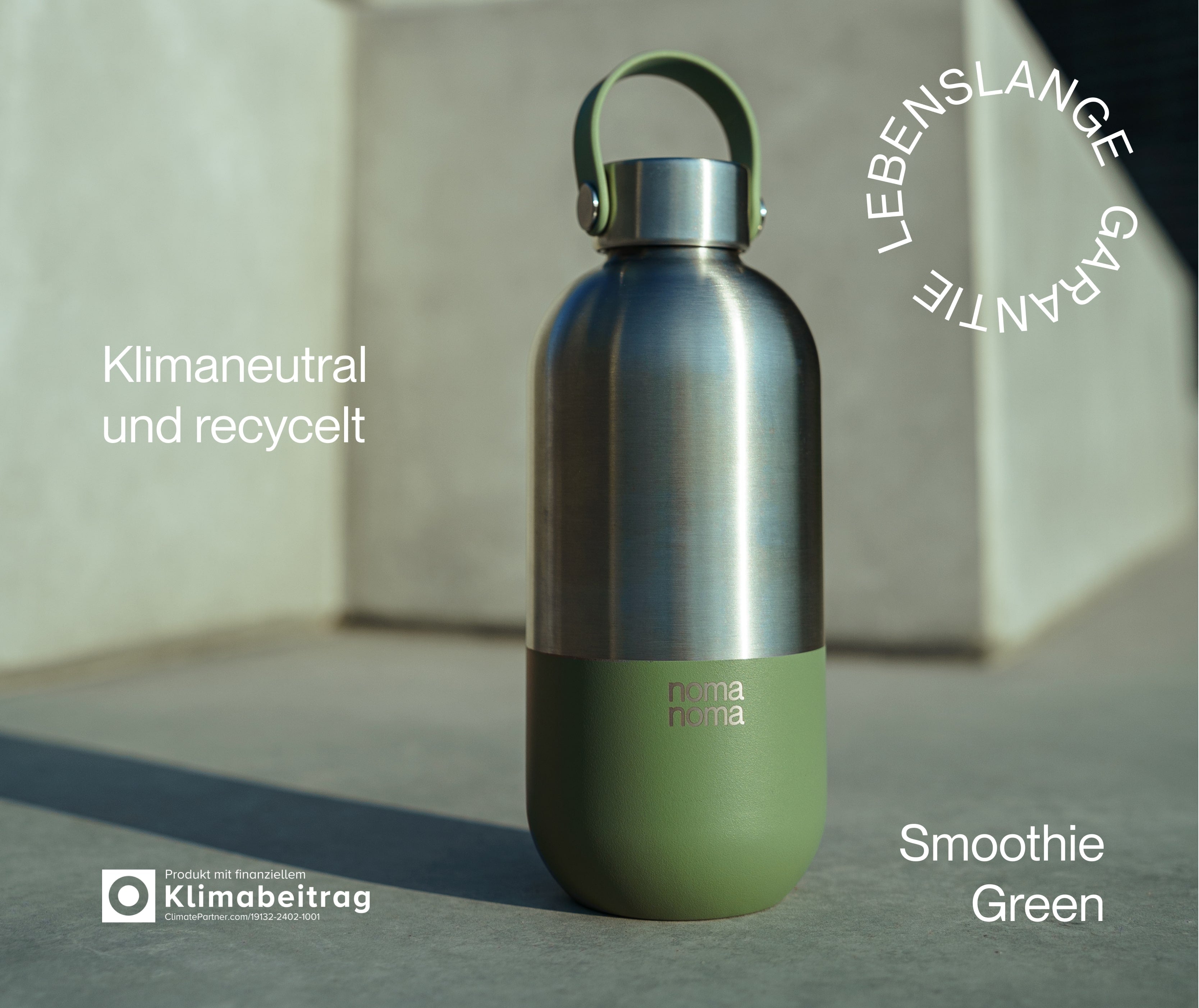 Edelstahl Trinkflasche 500 ml Smoothie Green