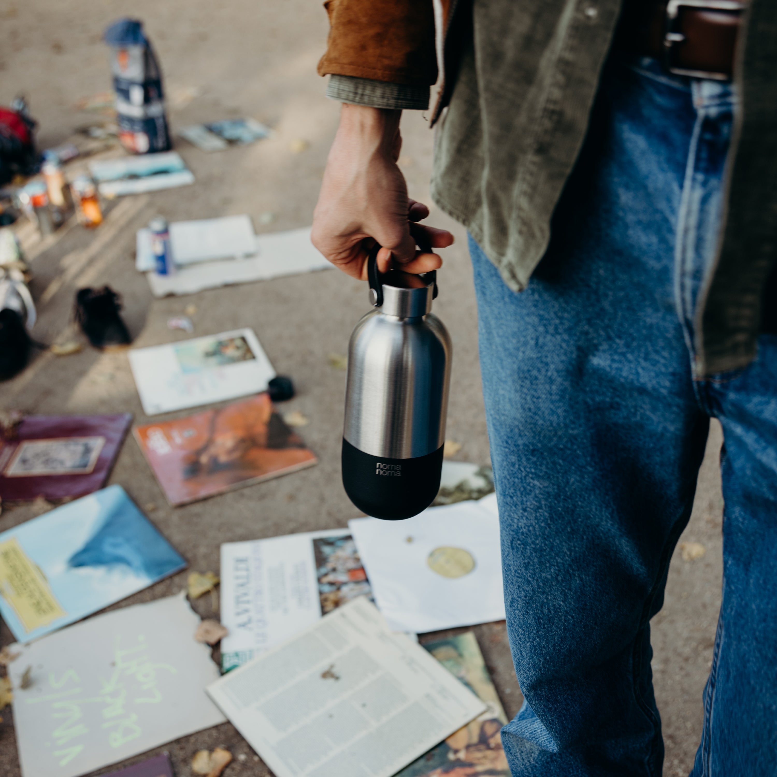 Edelstahl Trinkflasche 1000 ml Coffee Black