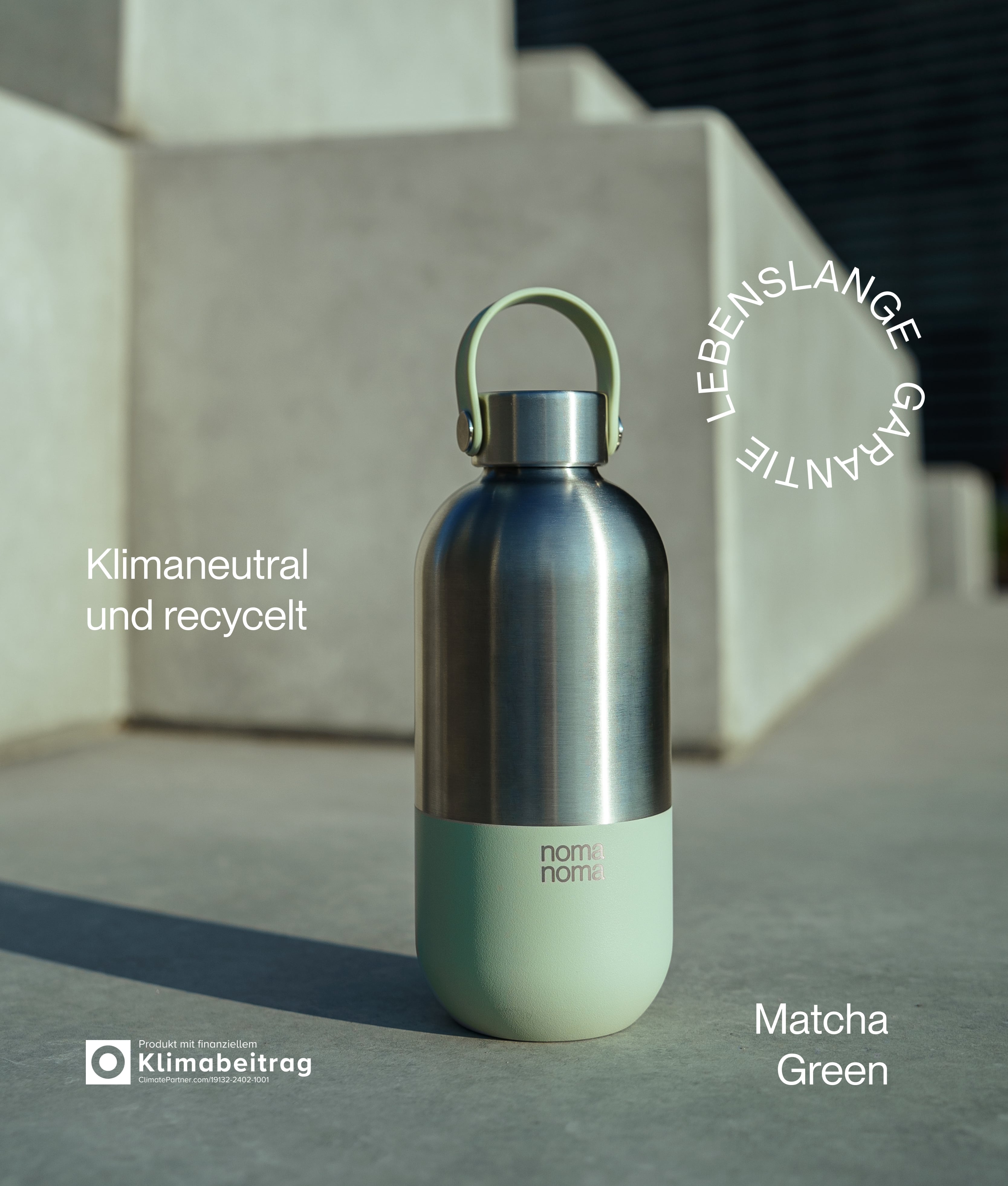 Edelstahl Trinkflasche 1000 ml Matcha Green