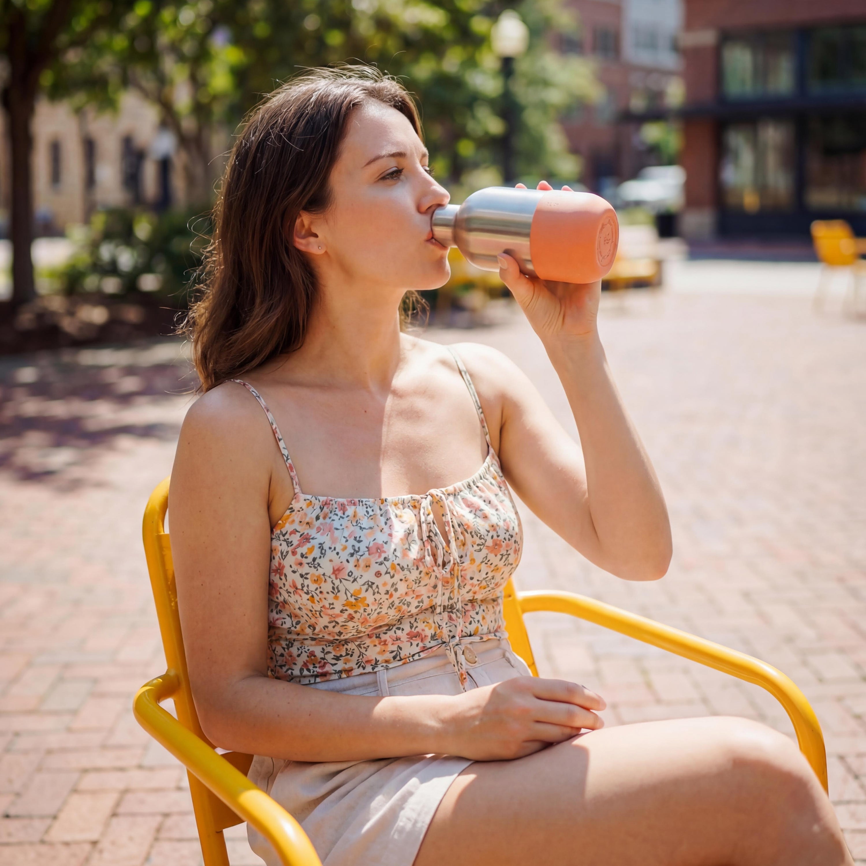 Edelstahl Trinkflasche 750 ml Peach Orange